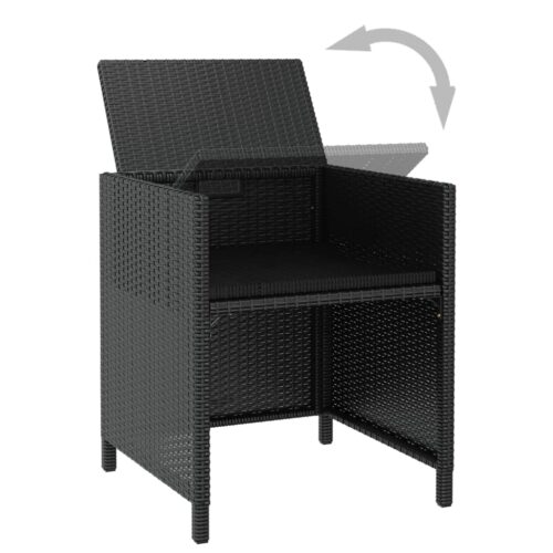 13-Piece Outdoor Dining Set Poly Rattan Wicker Outdoor Patio Furniture Acacia Wood Black - Image 6