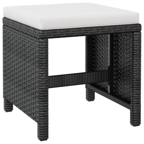 13-Piece Outdoor Dining Set Poly Rattan Wicker Outdoor Patio Furniture Acacia Wood Black - Image 7