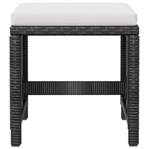 13-Piece Outdoor Dining Set Poly Rattan Wicker Outdoor Patio Furniture Acacia Wood Black - Image 8