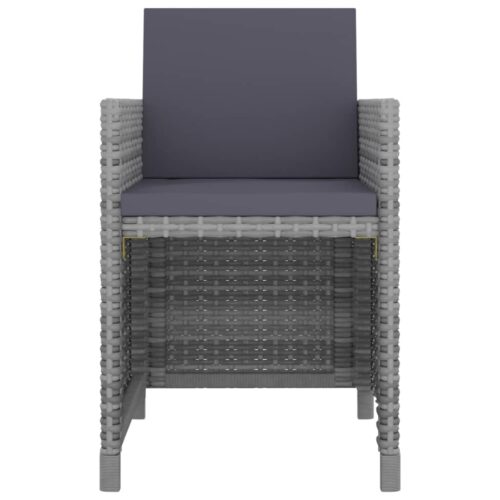13-Piece Outdoor Dining Set with Cushions Poly Rattan Wicker Outdoor Patio Furniture Anthracite - Image 4