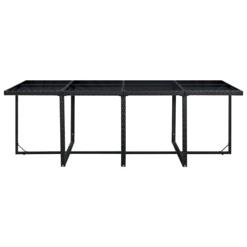 13-Piece Outdoor Dining Set with Cushions Poly Rattan Wicker Outdoor Patio Furniture Black - Image 8
