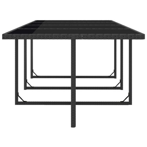 13-Piece Outdoor Dining Set with Cushions Poly Rattan Wicker Outdoor Patio Furniture Black - Image 6
