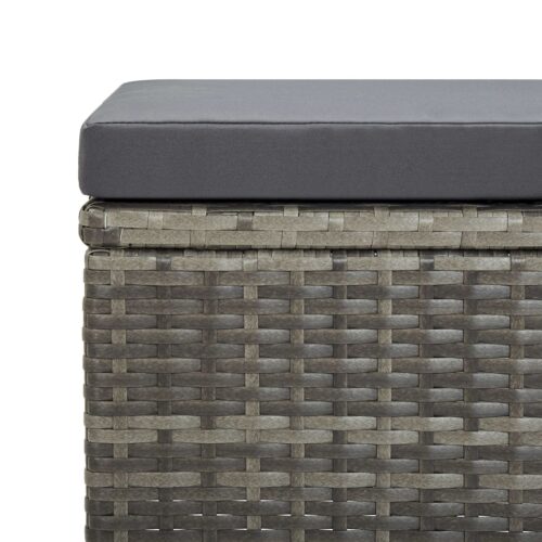 13-Piece Outdoor Dining Set with Cushions Poly Rattan Wicker Outdoor Patio Furniture Grey - Image 11