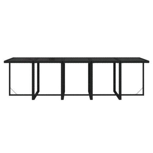 15-Piece Garden Dining Set with Cushions Poly Rattan Wicker Outdoor Patio Furniture Black - Image 8