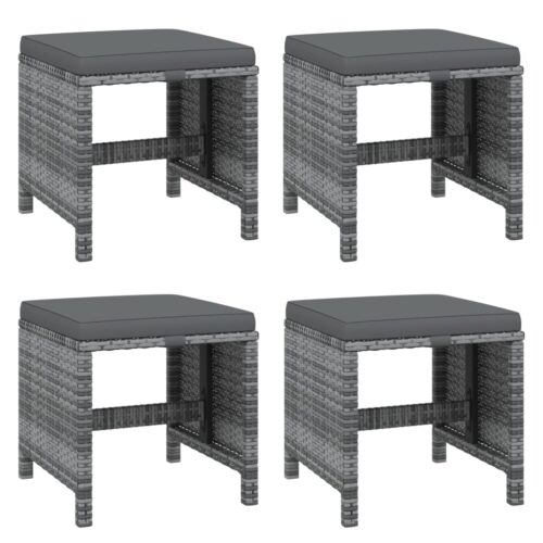 15-Piece Garden Dining Set with Cushions Poly Rattan Wicker Outdoor Patio Furniture Grey - Image 7