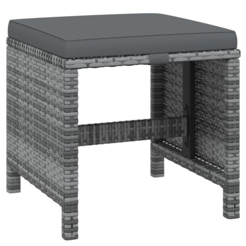 15-Piece Garden Dining Set with Cushions Poly Rattan Wicker Outdoor Patio Furniture Grey - Image 8