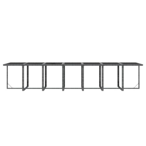 15-Piece Garden Dining Set with Cushions Poly Rattan Wicker Outdoor Patio Furniture Grey - Image 8