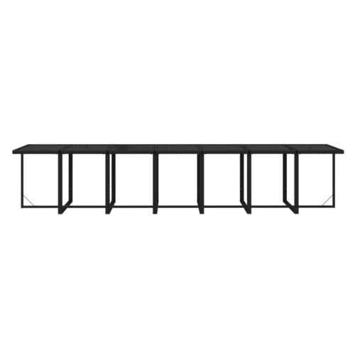 19-Piece Garden Dining Set with Cushions Poly Rattan Wicker Outdoor Patio Furniture Black - Image 8