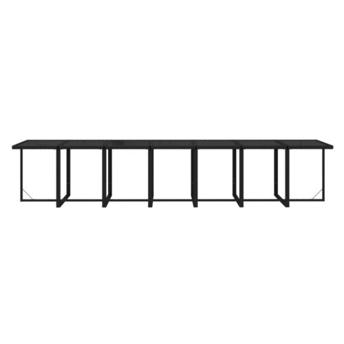 19-Piece Garden Dining Set with Cushions Poly Rattan Wicker Outdoor Patio Furniture Black - Image 11
