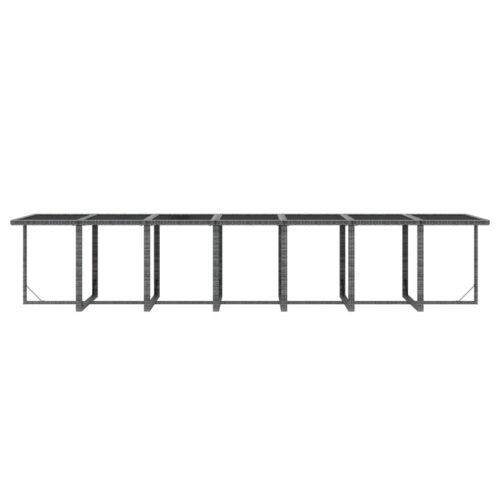 19-Piece Garden Dining Set with Cushions Poly Rattan Wicker Outdoor Patio Furniture Grey - Image 8