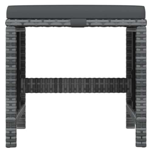 19-Piece Garden Dining Set with Cushions Poly Rattan Wicker Outdoor Patio Furniture Grey - Image 11