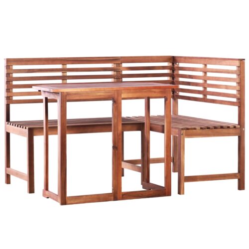 2-Piece Bistro Set Acacia Wood Timber Outdoor Patio Furniture