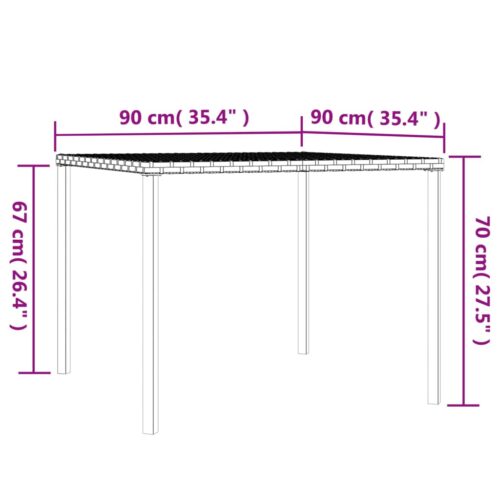 2-Piece Garden Dining Set with Cushions Black Poly Rattan Wicker Outdoor Patio Furniture - Image 9