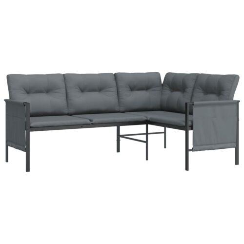 2-Piece Outdoor Sofa Set Garden Patio Lounge Chairs Table Furniture Steel - Image 4