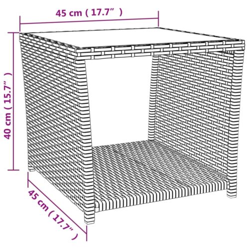 2-Piece Garden Lounge Set Black Poly Rattan Wicker Outdoor Patio Furniture&Steel - Image 7