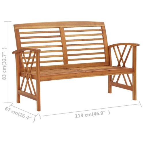 2-Piece Garden Lounge Set Acacia Wood Timber Outdoor Patio Furniture - Image 9