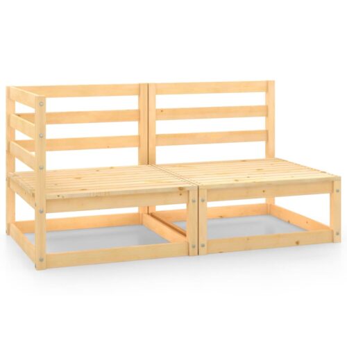 2-Piece Garden Lounge Set Pine Wood Outdoor Patio Furniture