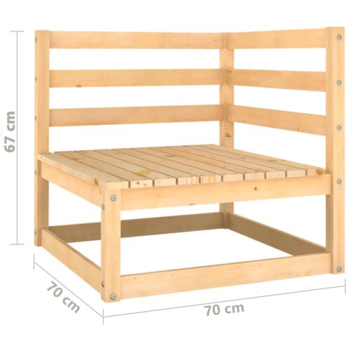 2-Piece Garden Lounge Set Pine Wood Outdoor Patio Furniture - Image 10
