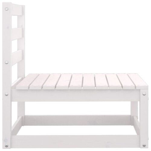 2-Piece Garden Lounge Set White Pine Wood Outdoor Patio Furniture - Image 4