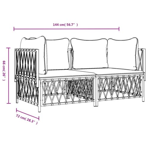 2-Piece Garden Lounge Set with Cushions Anthracite Steel - Image 7