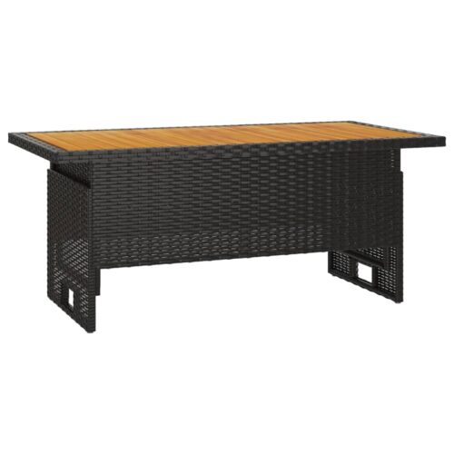 2-Piece Garden Lounge Set with Cushions Black Poly Rattan Wicker Outdoor Patio Furniture - Image 8