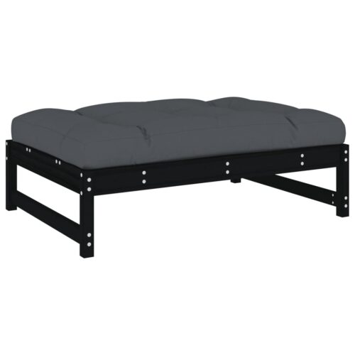2-Piece Garden Lounge Set with Cushions Black Wood Timber Outdoor Patio Furniture - Image 5