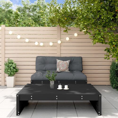 2-Piece Garden Lounge Set with Cushions Black Wood Timber Outdoor Patio Furniture - Image 2