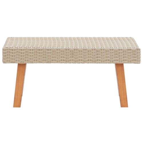 2-Piece Garden Lounge Set with Cushions Poly Rattan Wicker Outdoor Patio Furniture Beige - Image 4