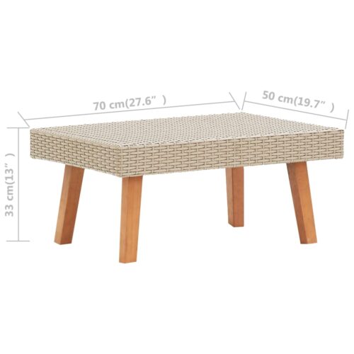 2-Piece Garden Lounge Set with Cushions Poly Rattan Wicker Outdoor Patio Furniture Beige - Image 10