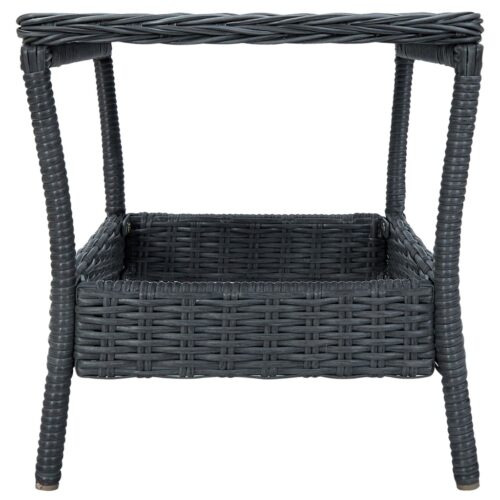 2-Piece Garden Lounge Set with Cushions Poly Rattan Wicker Outdoor Patio Furniture Dark Grey - Image 5