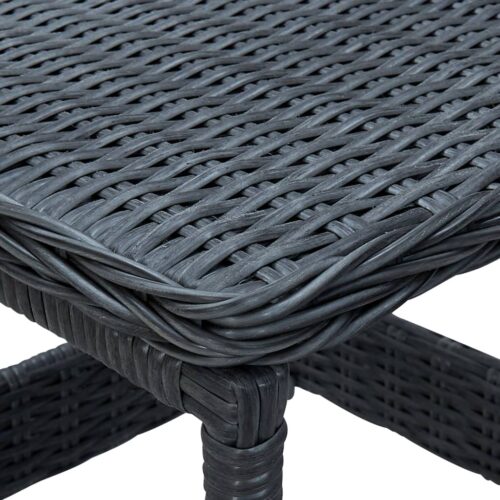 2-Piece Garden Lounge Set with Cushions Poly Rattan Wicker Outdoor Patio Furniture Dark Grey - Image 6