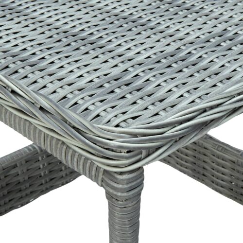 2-Piece Garden Lounge Set with Cushions Poly Rattan Wicker Outdoor Patio Furniture Light Grey - Image 5