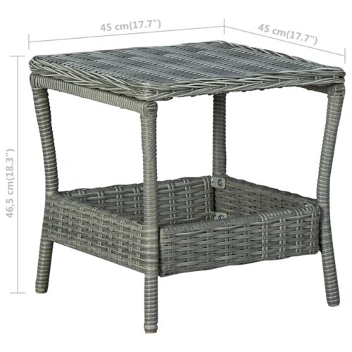 2-Piece Garden Lounge Set with Cushions Poly Rattan Wicker Outdoor Patio Furniture Light Grey - Image 9