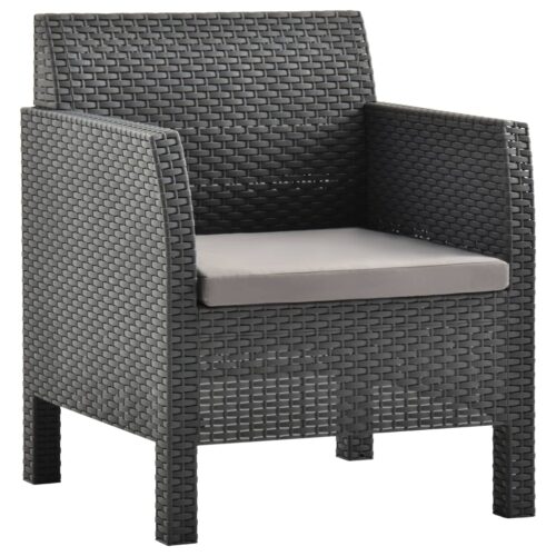 2-Piece Garden Lounge Set with Cushions PP Rattan Anthracite - Image 3