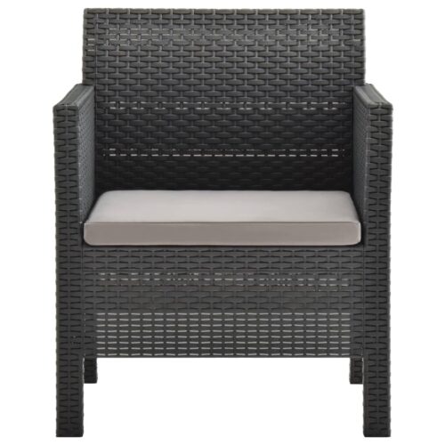 2-Piece Garden Lounge Set with Cushions PP Rattan Anthracite - Image 4