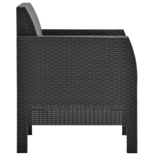 2-Piece Garden Lounge Set with Cushions PP Rattan Anthracite - Image 5