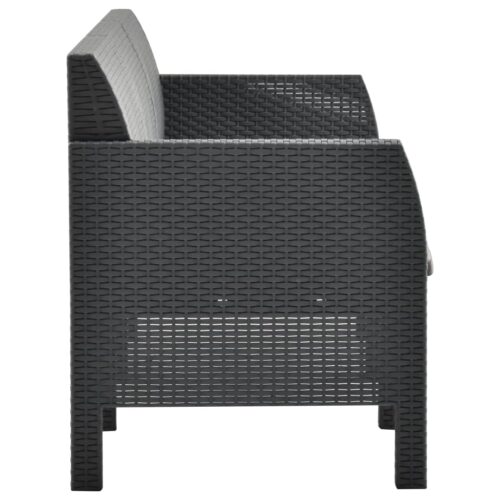 2-Piece Garden Lounge Set with Cushions PP Rattan Anthracite - Image 5