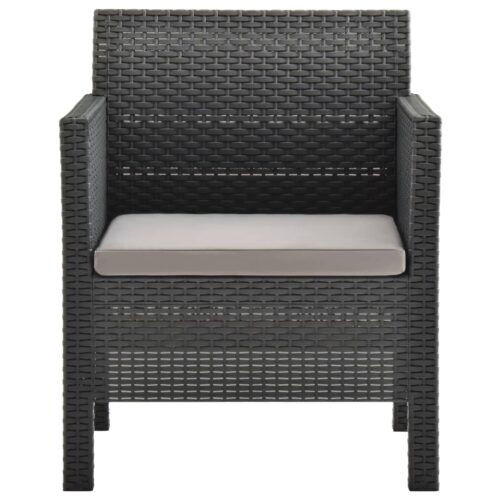 2-Piece Garden Lounge Set with Cushions PP Rattan Anthracite - Image 8
