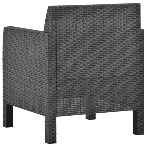 2-Piece Garden Lounge Set with Cushions PP Rattan Anthracite - Image 10