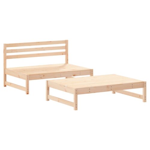 2-Piece Garden Lounge Set with Cushions Wood Timber Outdoor Patio Furniture - Image 3