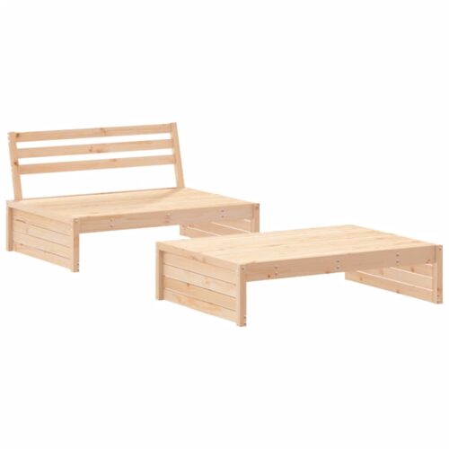 2-Piece Garden Lounge Set with Cushions Wood Timber Outdoor Patio Furniture - Image 3