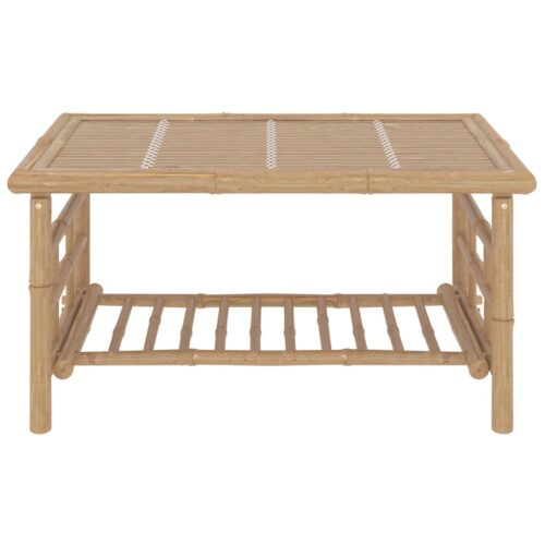 2-Piece Garden Lounge Set with Dark Grey Cushions Bamboo - Image 10