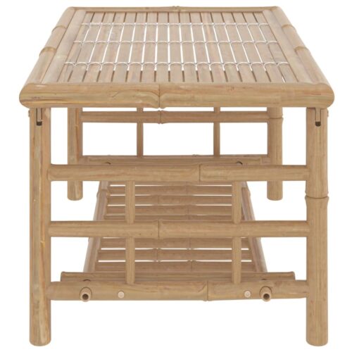 2-Piece Garden Lounge Set with Dark Grey Cushions Bamboo - Image 11