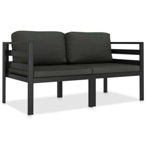 2-Piece Garden Sofa Set with Cushions Aluminium Anthracite