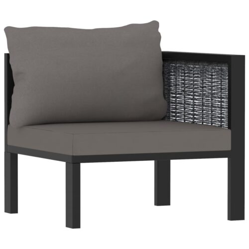 2-Seater Sofa with Cushions Anthracite Poly Rattan Wicker Outdoor Patio Furniture - Image 4