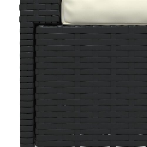 2-Seater Sofa with Cushions Black Poly Rattan Wicker Outdoor Patio Furniture - Image 8