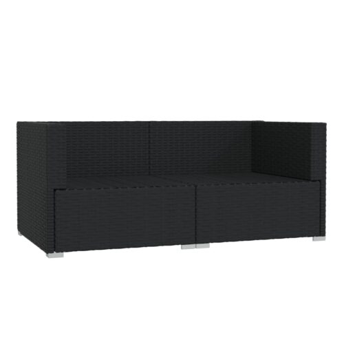 2-Seater Outdoor Sofa Set with Cushions Garden Patio Lounge Chairs Rattan - Image 4