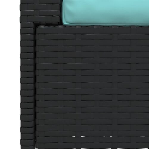 2-Seater Sofa with Cushions Black Poly Rattan Wicker Outdoor Patio Furniture - Image 8