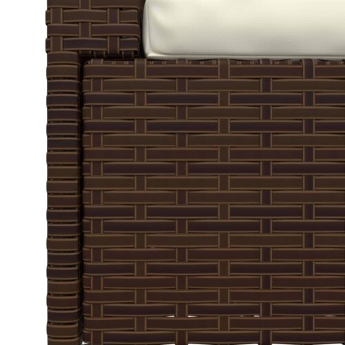 2-Seater Sofa with Cushions Brown Poly Rattan Wicker Outdoor Patio Furniture - Image 8