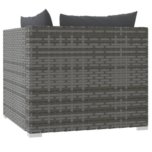 2-Seater Sofa with Cushions Grey Poly Rattan Wicker Outdoor Patio Furniture - Image 7